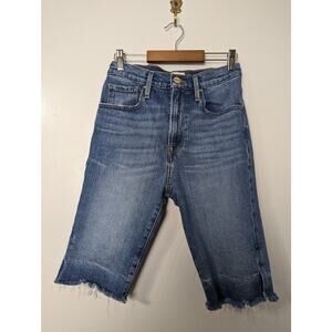 Frame Size 26 Denim Le Vintage Bermuda Shorts Raw Hem Distressed